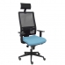Cadeira de escritório com apoio para a cabeça Horna P&C SBALI13 Azul celeste
