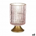 LED Lantern Pink Golden Glass 10,7 x 18 x 10,7 cm (6 Units)