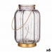 LED žibintas Dryžiai Pilka Auksinis stiklas 13,5 x 22 x 13,5 cm (6 vnt.)