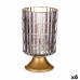 Lanternă LED Gri Auriu* Sticlă 10,7 x 18 x 10,7 cm (6 Unități)