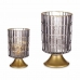 Lanternă LED Gri Auriu* Sticlă 10,7 x 18 x 10,7 cm (6 Unități)