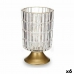 LED Lantern Transparent Golden Glass 10,7 x 18 x 10,7 cm (6 Units)