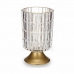 Farol LED Transparente Dorado Vidrio 10,7 x 18 x 10,7 cm (6 Unidades)