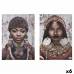 Set of 2 pictures Kangas Afrikkalainen nainen 70 x 50 x 1,5 cm (6 osaa)