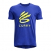 Kortarmet T-skjorte til Menn Under Armour Curry Lightning Logo Blå