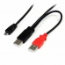 Câble USB 2.0 A vers Micro USB B Startech USB2HAUBY3 Noir