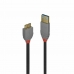 Cable USB a micro USB LINDY 36766 Negro 1 m