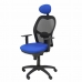 Kancelářská židle s opěrkou hlavky Jorquera P&C ALI229C Modrý