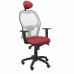 Kancelářská židle s opěrkou hlavky Jorquera P&C ALI933C Červený Vínový