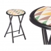 Składany stołek Geometric Czarny PVC Metal 30 x 30 x 45 cm (10 Sztuk)