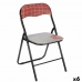 Polstrovaná Skládací židle Hand Made Kaštanová Černý Šedý PVC Kov 43 x 46 x 78 cm (6 kusů)
