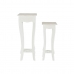 Σετ με 2 τραπέζια DKD Home Decor Λευκό Ανοιχτό καφέ 30 x 30 x 76,5 cm