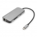 USB-keskitin Digitus by Assmann DA-70884 Musta Hopeinen