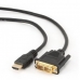 HDMI–DVI Adapter GEMBIRD 5m, HDMI/DVI, M/M Fekete 5 m