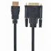 HDMI–DVI Adapter GEMBIRD 5m, HDMI/DVI, M/M Fekete 5 m