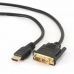 HDMI-zu-DVI-Adapter GEMBIRD 5m, HDMI/DVI, M/M Schwarz 5 m