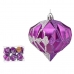 Komplet božičnih kroglic Diamant Vijoličasta Srebrna Plastika 8 x 9 x 8 cm (12 kosov)