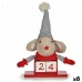 Deko-Figur Mouse Kalender Rot Grau Holz 20 x 11 x 20 cm (8 Stück)
