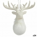 Julekule Reinsdyr Hvit Plast Glitter 14 x 15,5 x 7 cm (24 enheter)