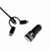 Universal USB Car Charger + USB C Cable Subblim SUB-CHG-4CC002 Black 12 W