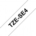 Lamineret tape til mærkningsmaskiner Brother TZE-SE4 Sikkerhedstape Sort/Hvid 18mm