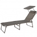 Sun-lounger Aktive Foldable Parasol Grey 193 x 30 x 53 cm