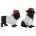 Figură Decorativă Home ESPRIT Alb Negru Roșu Câine 25 x 12 x 21 cm (2 Unități)