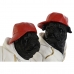 Okrasna Figura Home ESPRIT Bela Črna Rdeča Pes 25 x 12 x 21 cm (2 kosov)