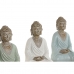 Decoratieve figuren Home ESPRIT Wit Groen Turkoois Boeddha Orientaals 12 x 12 x 18,5 cm (3 Stuks)