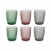Набор стаканов DKD Home Decor Зеленый Серый Розовый Стеклянный С облегчением 240 ml (6 штук)