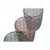 Set de Vasos DKD Home Decor Verde Gris Rosa Cristal Con relieve 240 ml (6 Unidades)
