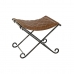 Foot-of-bed Bench DKD Home Decor Crna Metal Smeđa Koža (53 x 45 x 44 cm)