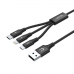 Καλώδιο USB σε Micro USB, USB-C και Lightning Unitek C14049BK Μαύρο 1,2 m
