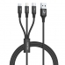 Καλώδιο USB σε Micro USB, USB-C και Lightning Unitek C14049BK Μαύρο 1,2 m