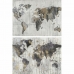 Maľba DKD Home Decor 120 x 4 x 90 cm Loft Mapa Sveta (2 kusov)