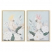 Maľba DKD Home Decor 60 x 4 x 80 cm Kvety Tropické (2 kusov)