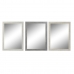 Nástenné zrkadlo DKD Home Decor 70 x 2 x 96 cm Sklo Sivá Béžová Biela polystyrén Mestská (3 Kusy)