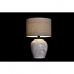 Svetilka namizna DKD Home Decor Platno Keramika Siva Bela (38 x 38 x 58 cm)