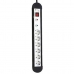 Stopcontactenstrip 6 Tomas met Interruptor Silver Electronics 49646 3680W Zwart