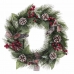 Коледен венец Бял Червен Зелен Естествен PVC 40 cm