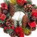 Коледен венец Червен Многоцветен PVC Ананаси 22 x 22 x 10 cm