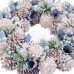 Advent wreathe Blue Multicolour Plastic Foam 26 x 26 x 7,5 cm