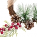 Коледен венец Бял Червен Зелен Естествен Pатан Пластмаса Ананаси 25 x 25 cm