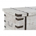 Kiste DKD Home Decor Metall Hvit Treverk av mangotre (116 x 40 x 45 cm)