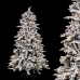 Árvore de Natal Branco Verde PVC Metal Polietileno Nevado 180 cm