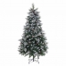 Árbol de Navidad Blanco Rojo Verde PVC Metal Polietileno Nevado 210 cm
