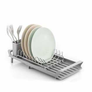 Dropship Over The Sink Dish Drying Rack, 2 Tiers Stainless Steel Dish Racks  For Kitchen Counter, Large Dish Drainer With Utensil Holder, Cutting Board  Holder, Kitchen Drying Rack-Black to Sell Online at