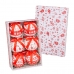 Bolas de Navidad HO-HO Blanco Rojo Papel Polyfoam 7,5 x 7,5 x 7,5 cm (6 Unidades)