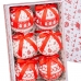 Bolas de Navidad HO-HO Blanco Rojo Papel Polyfoam 7,5 x 7,5 x 7,5 cm (6 Unidades)