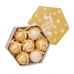 Bolas de Navidad Dorado Papel Polyfoam Ciervo 7,5 x 7,5 x 7,5 cm (7 Unidades)